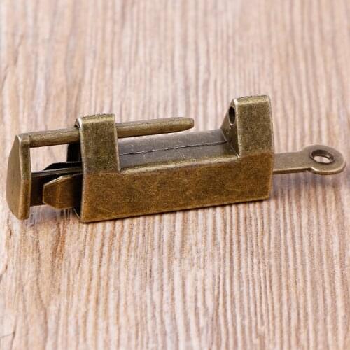 Chinese Old Style Lock Vintage Brass Padlock Wedding Jewelry Box Catch With Key