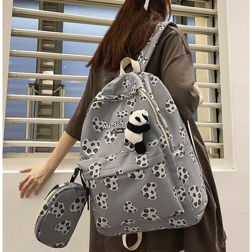 2021Women Waterproof Cute Backpack Nylon Female Harajuku School Bag College Lady Kawaii Backpacks Fashion Book Girl Bags Student