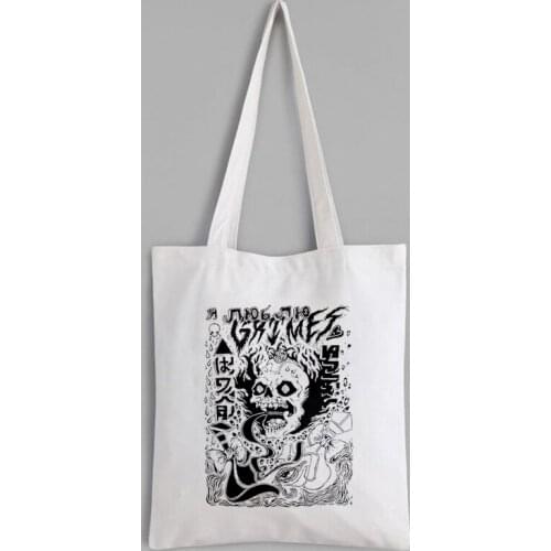 Anime Attack on Titan Funny Large-capacity Shopping Bag Women Canvas Shoulder Bag Female Ulzzang Eco Tote Bags Japan Style Red
