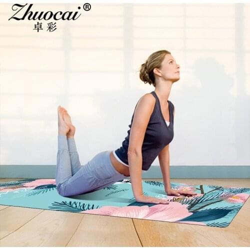 Suede Natural Rubber Yoga Mat Multi Pattern Suede Print Folding Yoga Mat Oversized Anti-Slip Fitness Body Mat