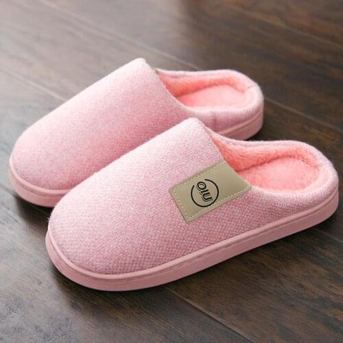 Women Fashion Winter Slippers Warm Short Plush Slippers Female Household Shoes Home Indoor Bedroom Cotton Slipper Shoes