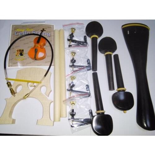 1 Set Ebony Cello parts with string gut sound post cello tuner gut all 4/4