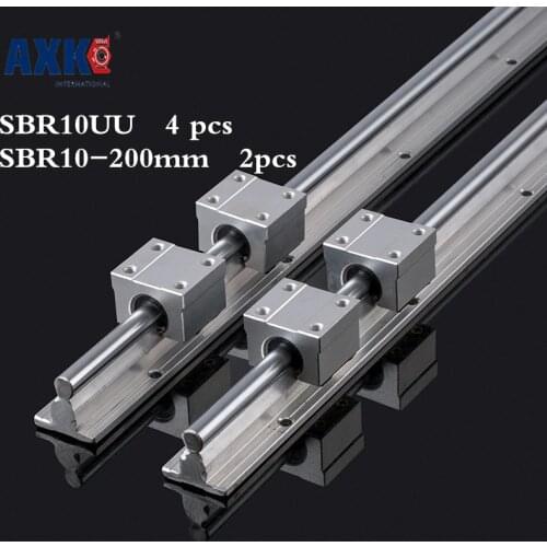 2019 Rushed Real Axk Axk Free Shipping 2pcs Sbr10 200mm And 4 Pcs Of Sbr10uu 10mm Linear Rail Cnc Parts Sbr10*200mm Guide