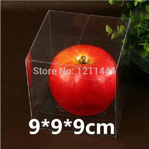 30PCS/Lot 9*9*9cm clear pvc gifts packaging cake gift boxes and package plastic box Christmas Eve apple /Display package