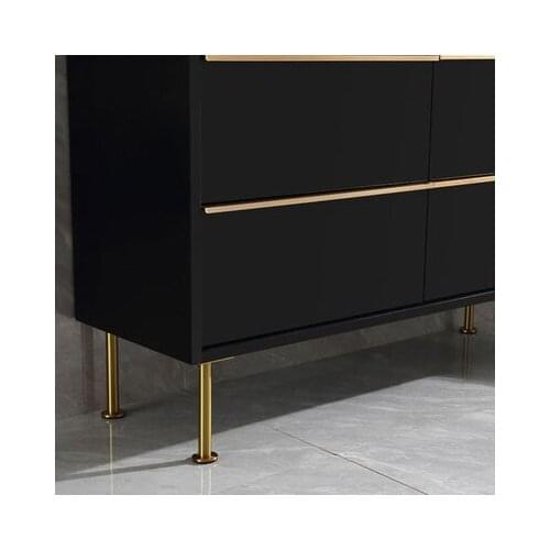 4Pcs/Lot Slim Stainless Steel Gold European Furniture TV cabinet Coffee Bar Sofa Seat Adjustable Feet Leg