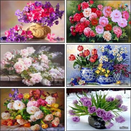 5d Diy Diamond Mosaic Embroidery Full Rhinestone Diamond Painting Flowers And Fruits Needlework Cross Stitch Plant Series