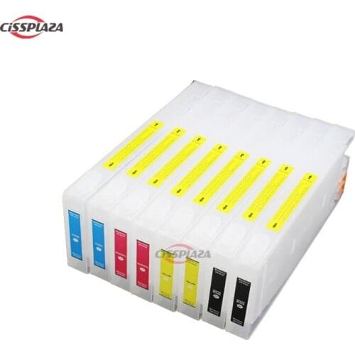 CISSPLAZA 350ml 8pcs refillable ink cartridges compatible for epson pro7400 pro 9400 printer with chip