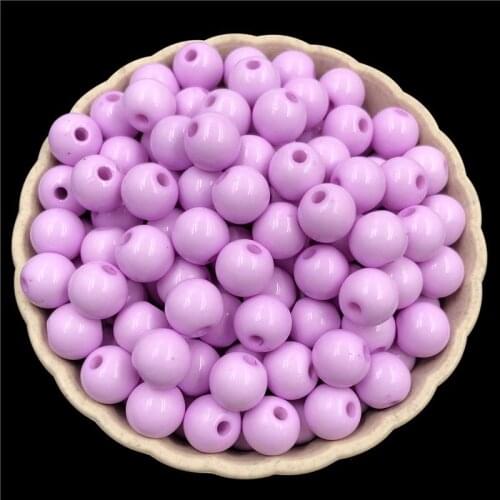 40Pcs 8mm Solid Color Acrylic Beads DIY Findings Jewelry Making Bracelet Necklace Single Hole Pendant Wholesale