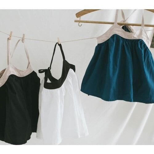 Childrens Camisole Washed Cotton Retro Style Double Purpose Camisole