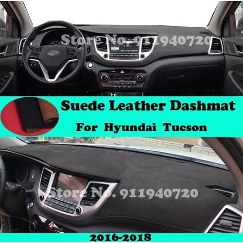 For Hyundai Tucson 2016 2017 2018 Suede Leather Dashmat Dashboard Cover Pad Dash Mat Carpet Car-Styling Accessories LHD RHD