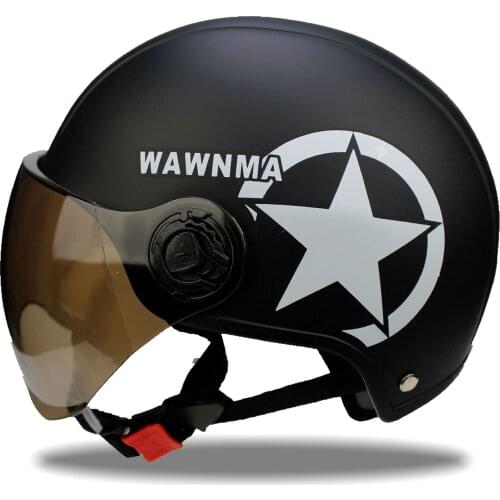 Electric Motorcycle Helmet Women Half Moto Bike Casco Moto Vintage Scooter Helmet Man Motocross Retro Open Face Moto Casque