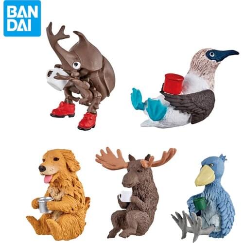 Bandai Figure Model Gacha Animal Camping Decoration Series Decoration Picnic Collectible New Action Doll Childrens Toy Gift