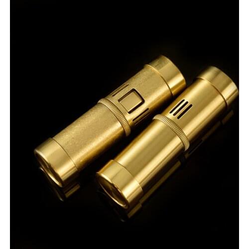 Personalized cylindrical gasoline petroleum oil cigarette lighter Brass press ignition Creative men Smoking gift ( no Kerosene )