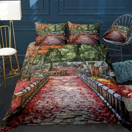 Beautiful Nara Park Quilt Cover Pillowcase 3Piece Comforter Bedding Set With Pillow Case Single Double Duvet Cover Home Decora