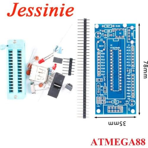 ATmega8 ATmega48 ATMEGA88 Development Board System Board Kit AVR Diy Electronic Module Kit Pcb ISP USB Interface