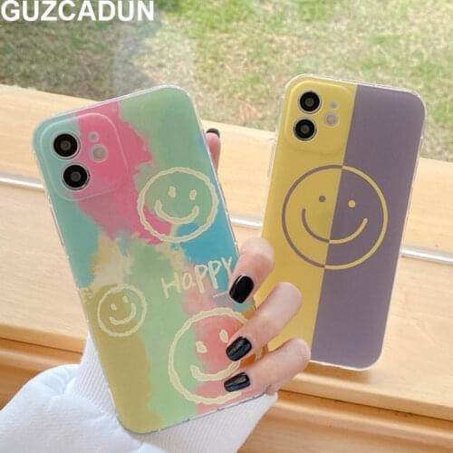 Fashion Smile Face Phone Case for IPhone 12 Mini 12 11 Pro X XR XS Max 7 8 Plus SE 2 Clear Soft TPU Cases for IPhone 12 Cover
