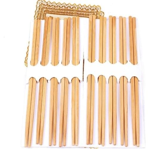 10 Pairs Chopsticks Set Dinner Bamboo Natural Unpainted Korean Food for Chinese Wooden Tableware Japanese Sticks To Eat Kitchen