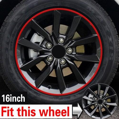 16 Inch Carbon Fiber 4wheels Rim Sticker Wheel Hub Waterproof Stickers For Honda 10th Civic 2019