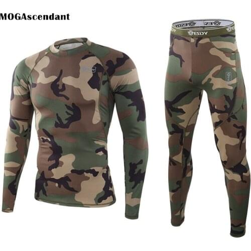 New Mens Camouflage Winter Thermal Underwear Male Home Underwear Set Wool Breathable Comfortable Fast Drying Thermal Long Johns