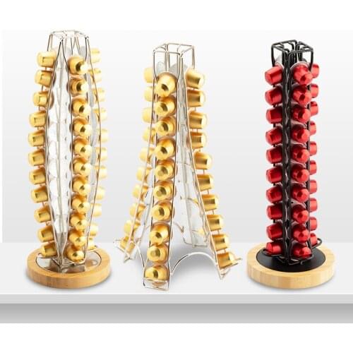 New arrivals coffee pods holder kitchen storage rotating display espresso capsules stand coffee capsule holder