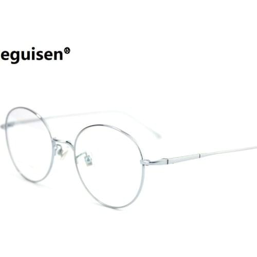 Width-135 Titanium Frame Eyeglass Women One-piece Temple round-frame prescription computer glasses goggles eyewear frames men