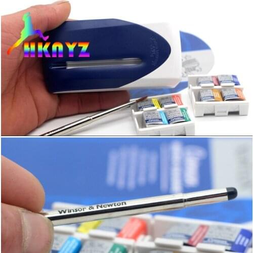 1sets Winsor&Newton 8 Colors cotman solid WaterColor pigment set 8 half pans and a brush Drawing supplies