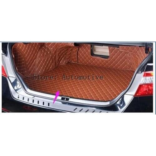 Orange PU Leather Car Rear trunk Cargo Floor Mats Pad cover waterproof 4PCS For TOYOTA Camry 2015 2016 2017