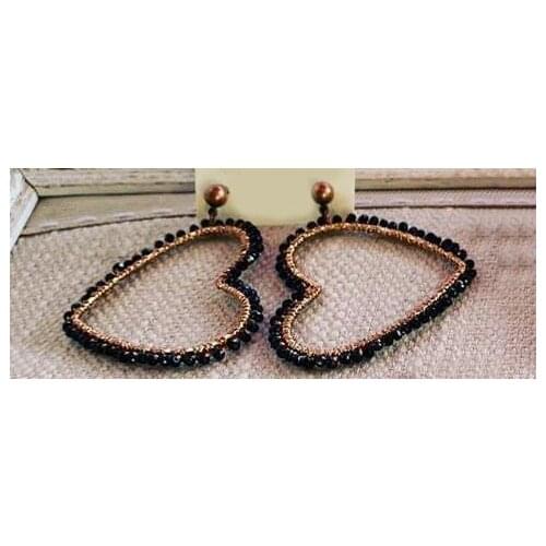 Hand-made heart shape pendant earrings multi-faceted crystal woven exquisite charm jewelry for women Unique gift korean 2020 new