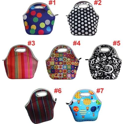 Thermal Insulated 3d Print Neoprene Lunch Bag for Women Kids Lunch Bags Cooler Insulation Lunch Box Food Bag Bolsa Feminina