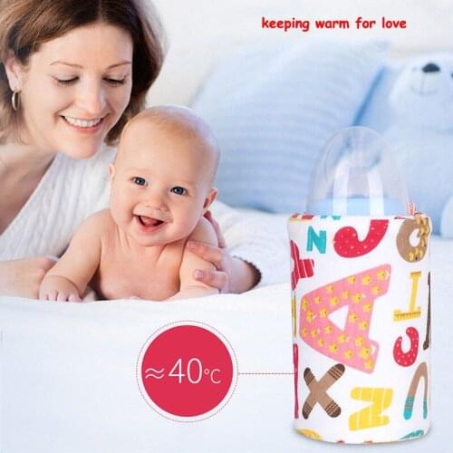 Baby Milk Warmer Bottle Keep Warm Outdoor Thermostatic Infant Feeding Bottle USB Heated Cover Insulation Bags Food Heater