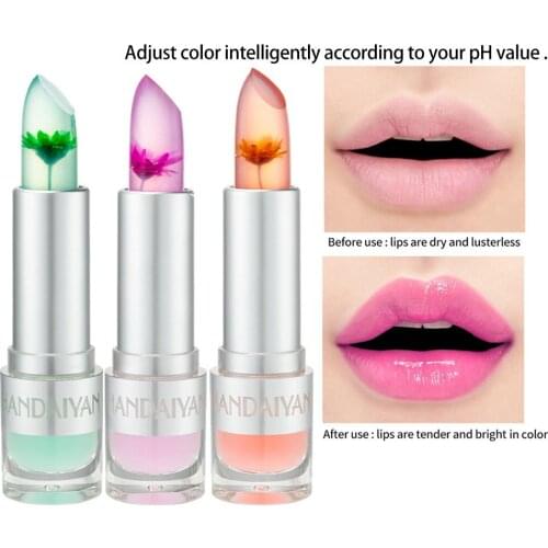 6 Colors Moisturizer Lip Gloss Transparent Jelly Flower Lipstick Temperature Color Change Waterproof Makeup Lip balm Cosmetic