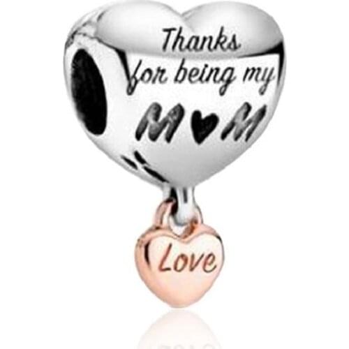 2020 Spring New 925 Sterling Silver Beads Mothers day Love Charm fit Original 3mm Bracelets Women DIY Jewelry CMS2013