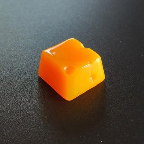 Customized Cherry Mx Switch Mechanical Keyboard Keycaps Handmade Cheese Design Backlight Resin Keycap OEM Key Cap Yellow Color