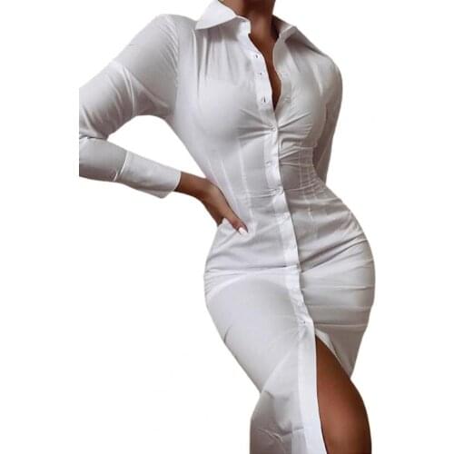 2021 Temperament Women Sexy Shirt Dress Stripe Print Single-breasted Elegant Slim Waist Tied Lapel Dress for Party Dating Skinny