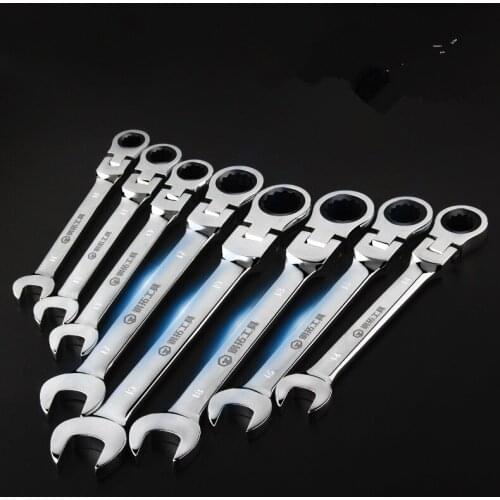 1pc 6-24mm Adjustable ratchet wrench fast wrench double-end high-carbon steel spanner tool for vehicle maintenance and repair