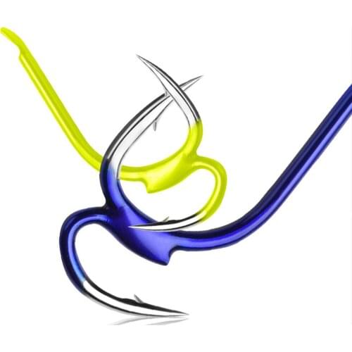 10Pcs New Super Sharp Automatic Fishing Hook Second Generation Female Sun Barb Double Hooks Sea Carbon Steel Barbed Fishhooks