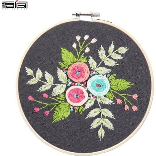 15X15CM Wanton Flower Series Ribbon embroidery kit flowers small pictures fabric embroidery needlework home decoration