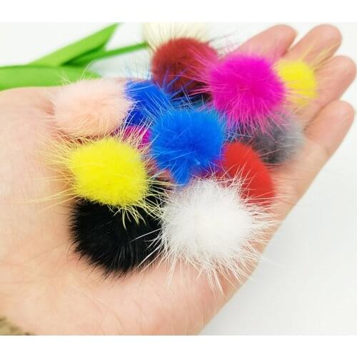 2.5cm 3cm 4cm DIY Pompon Mink Fur Balls Pompoms for Ring Keychain Shoes Hats Fluffy Pom Pom Diy Crafts Accessories Material