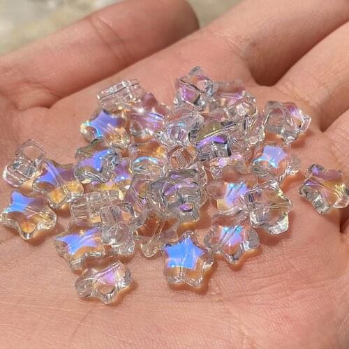 20PC/lot Star AB Color Beads Czech Glass Loose Spacer Beads for Jewelry Making Hairpin Handmade Diy Accessories 8x8MM