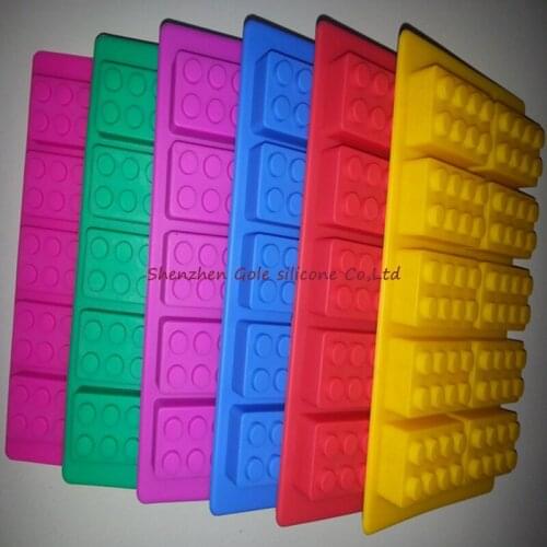 200pcs/lot Toy Brick Shape Silicone Fandont Chocolate Mold Ice Cube Mould Cake Cake Tools FDA LFGB Ice Mold Brick Block