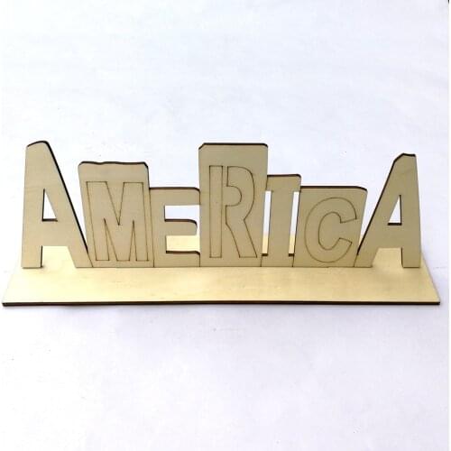 4th of July Wood Sign Decorations USA Letter Centerpiece Memorial Day Patriotic Party Supplies