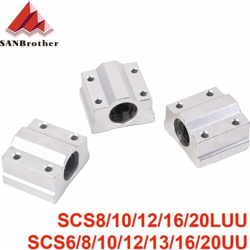 4pcs Linear Motion Ball Bearing Slide Block Bushing SC8UU SCS8UU SC10UU SCS12UU SCS16UU SC20UU Linear Shaft CNC 3D Printer Parts