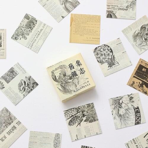 45Pcs/box Vintage Magazine Stickers Creative Scrapbooking Journal Planner Notebook Stickers School Office Stationery Supplies