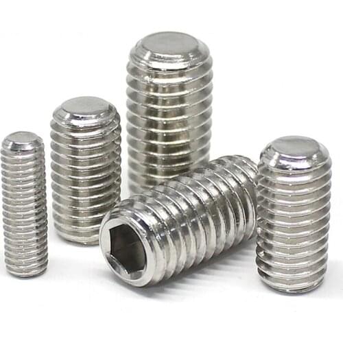 5pcs M8 316 stainless steel Allen flat end grup screw hex socket headless set stop payment bolt DIN913 8mm-50mm length