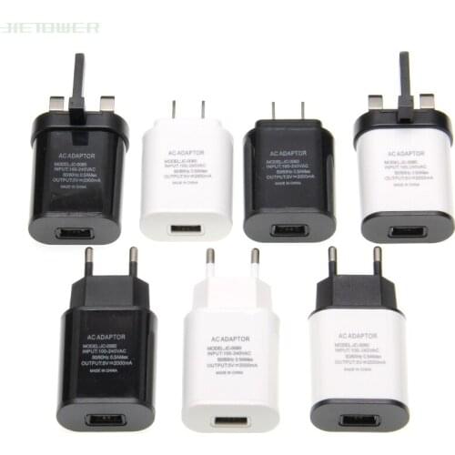 50pcs/lot Mobile Phone Charger 5V 2A USB Travel Charger Portable Wall Adapter EU US UK Plug for Iphone Samsung S10 Sony Nokia