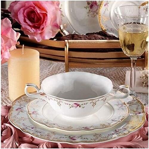 Ar Yıldız Prestige 83 Pieces Bone Porcelain Round Dinner Set AR 30034