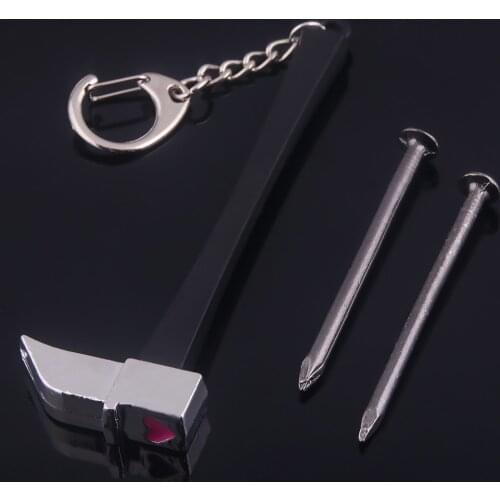 Anime Jujutsu Kaisen Keychain IKugisaki Nobara Hammer Nail Weapon Model Key Chain for Women Men Keyring Props Accessories