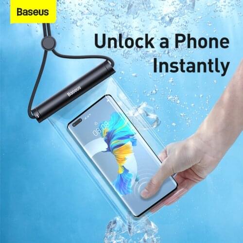 Baseus Waterproof Phone Case Under 7.2 inches For iPhone 12 Pro Max Swim Case IPX8 Universal Cover For Huawei Xiao Samsung
