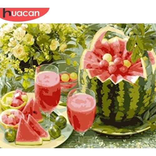 HUACAN Painting By Number Fruit Drawing On Canvas HandPainted Paint Art Gift DIY Pictures By Number Sitll Life Kits Home Decor
