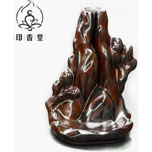 Indian incense Church view of small hills and streams back Tower incense burner censer smoke creative ceramic censers of incense